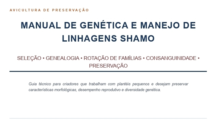 E-book: Manual de genética e manejo do Shamo